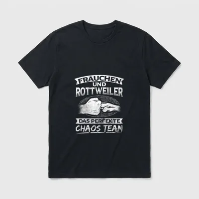 Frauchen Und Rottweiler Chaos T-Shirt – Klassisches T-Shirt in Schwarz