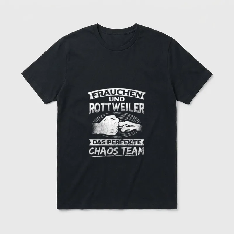 Frauchen Und Rottweiler Chaos T-Shirt – Klassisches T-Shirt in Schwarz