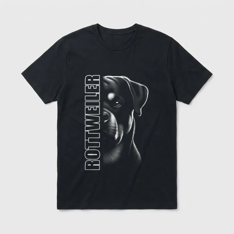 Elegantes Rottweiler Design T-Shirt – Klassisches T-Shirt in Schwarz