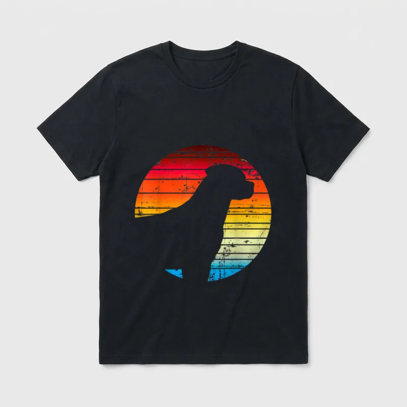 Retro Rottweiler & T-Shirt – Klassisches T-Shirt in Schwarz