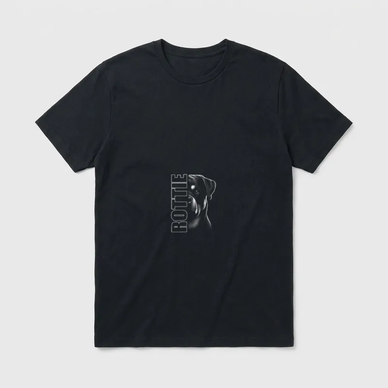 Modisches Rottweiler Design T-Shirt – Klassisches T-Shirt in Schwarz