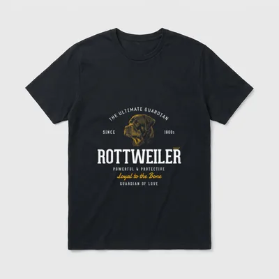 Vintage-styled Retro Rottweiler T-Shirt 0053 – Klassisches T-Shirt in Schwarz