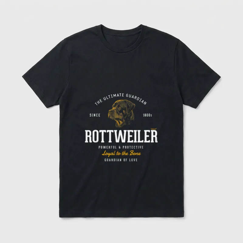 Vintage-styled Retro Rottweiler T-Shirt 0053 – Klassisches T-Shirt in Schwarz