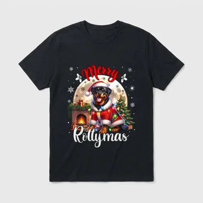 Weihnachten Rottweiler Santa Claus T-Shirt – Klassisches T-Shirt in Schwarz