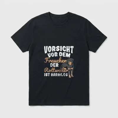 Der Rottweiler Ist Harmlos T-Shirt – Klassisches T-Shirt in Schwarz