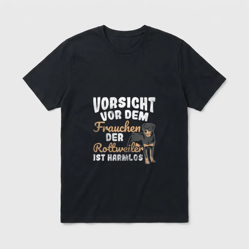Der Rottweiler Ist Harmlos T-Shirt – Klassisches T-Shirt in Schwarz