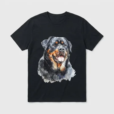 Rottweiler Hundemotiv Haustier Kunstwerk T-Shirt – Klassisches T-Shirt in Schwarz