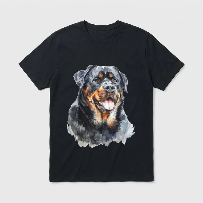 Rottweiler Hundemotiv Haustier Kunstwerk T-Shirt – Klassisches T-Shirt in Schwarz