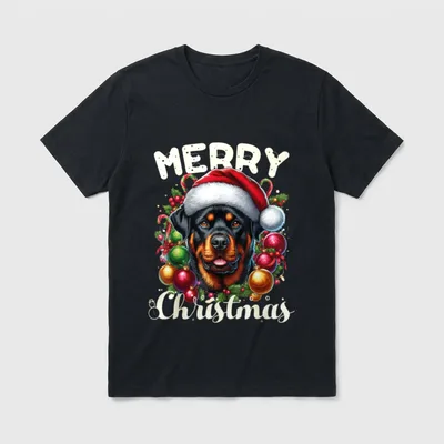 Frohe Weihnachten Rottweiler Besitzer T-Shirt – Klassisches T-Shirt in Schwarz