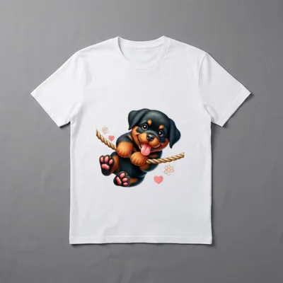 Rottweiler Welpe Hundeliebe Herrchen T-Shirt – Klassisches T-Shirt in Schwarz