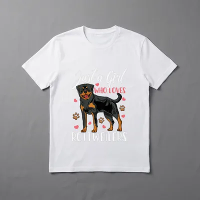 Rottweiler Just A Girl T-Shirt – Klassisches T-Shirt in Schwarz