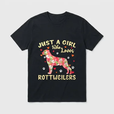 Just A Girl Who Rottweiler T-Shirt – Klassisches T-Shirt in Schwarz
