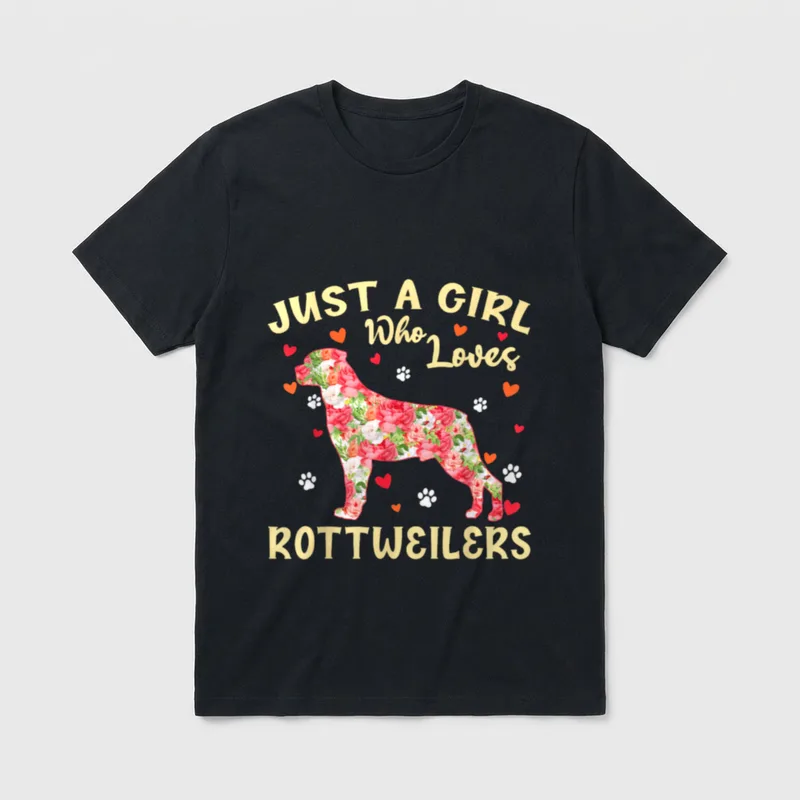 Just A Girl Who Rottweiler T-Shirt – Klassisches T-Shirt in Schwarz