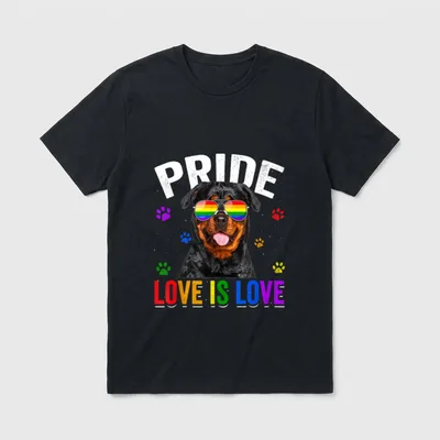 Rottweiler Gay Pride LGBT T-Shirt – Klassisches T-Shirt in Schwarz