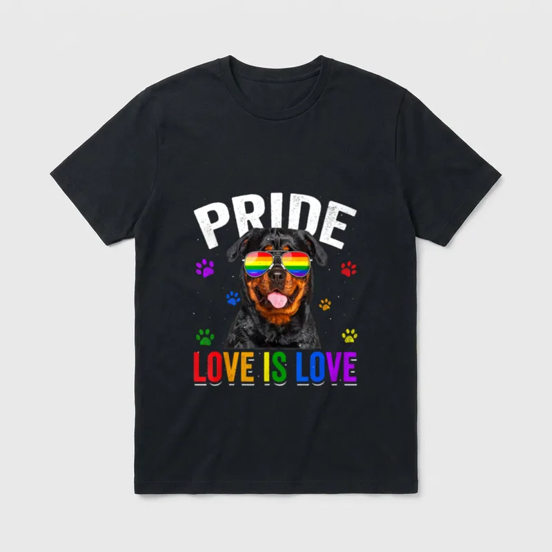 Rottweiler Gay Pride LGBT T-Shirt – Klassisches T-Shirt in Schwarz