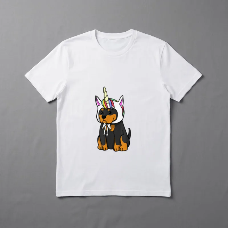 Rottweiler Einhorn Funny Hund T-Shirt – Klassisches T-Shirt in Schwarz