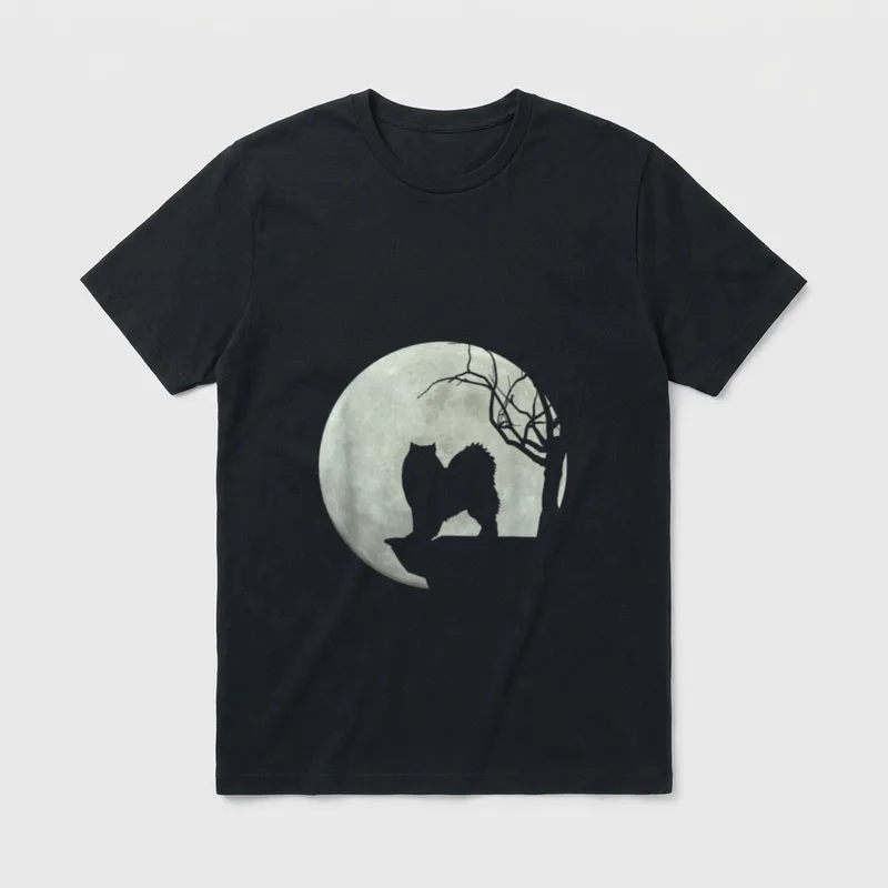Samojede Hund Motiv T-Shirt – Klassisches T-Shirt in Schwarz