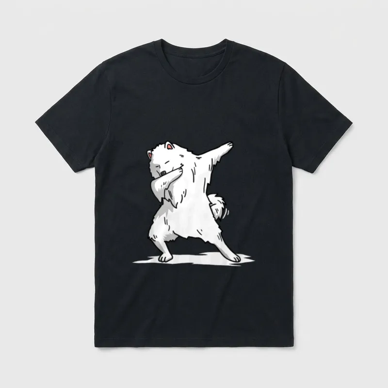 Süßes Tupfen Samojede Hunde T-Shirt – Klassisches T-Shirt in Schwarz