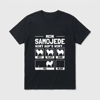 Samojede T-Shirt 0012 – Klassisches T-Shirt in Schwarz