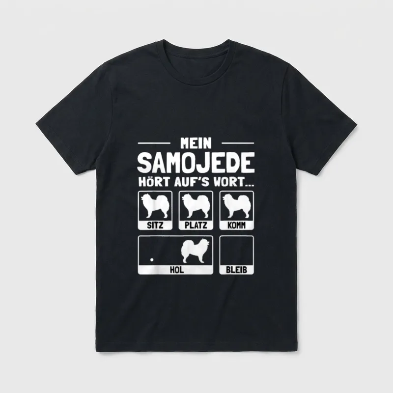 Samojede T-Shirt 0012 – Klassisches T-Shirt in Schwarz