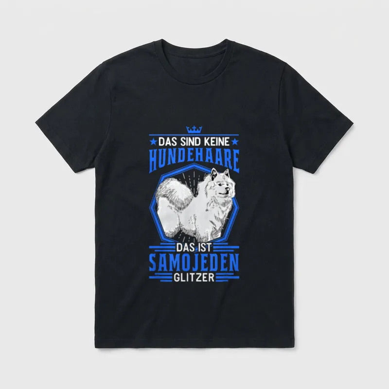 Samojeden Glitzer Schlittenhund Samoyed T-Shirt – Klassisches T-Shirt in Schwarz
