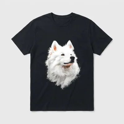 Samojede-Hund Grafik Haustier Illustration T-Shirt – Klassisches T-Shirt in Schwarz