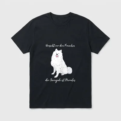 Vorsicht Frauchen Der Samojede T-Shirt – Klassisches T-Shirt in Schwarz