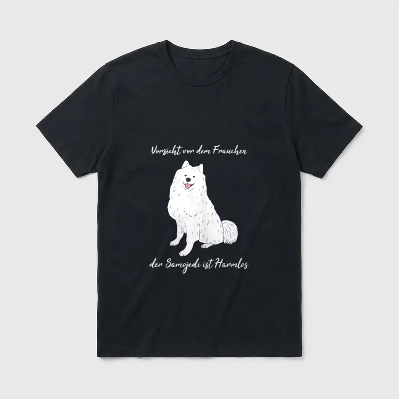 Vorsicht Frauchen Der Samojede T-Shirt – Klassisches T-Shirt in Schwarz
