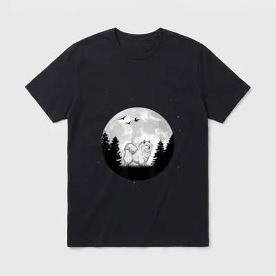 Samojede Mond Schlittenhund Samojeden T-Shirt – Klassisches T-Shirt in Schwarz