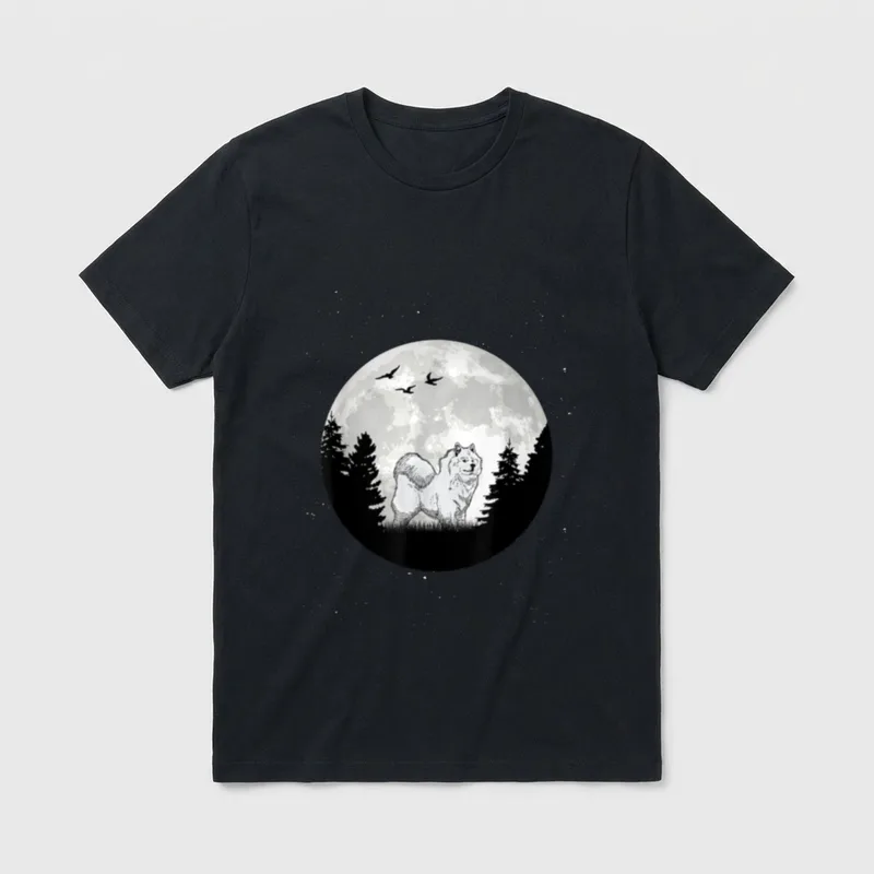 Samojede Mond Schlittenhund Samojeden T-Shirt – Klassisches T-Shirt in Schwarz