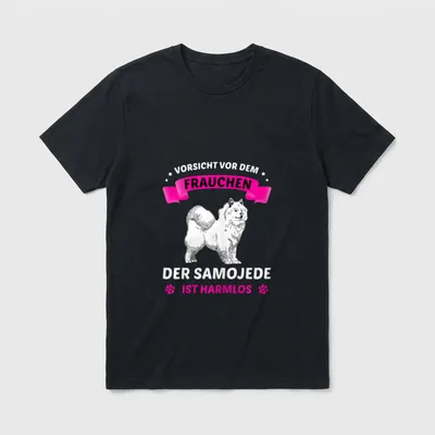 Samojede Hund Frauchen Hundebesitzerin T-Shirt – Klassisches T-Shirt in Schwarz