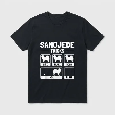 Lustiges Samojede Hund Hundehalter T-Shirt – Klassisches T-Shirt in Schwarz