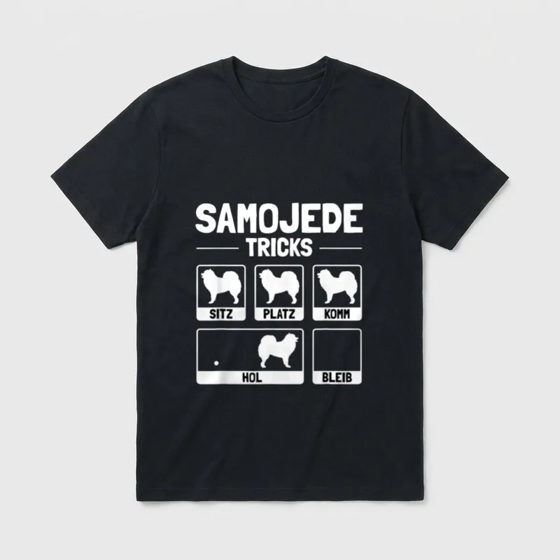 Lustiges Samojede Hund Hundehalter T-Shirt – Klassisches T-Shirt in Schwarz