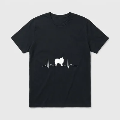 Samojede Heartbeat Herzschlag Hunde T-Shirt – Klassisches T-Shirt in Schwarz