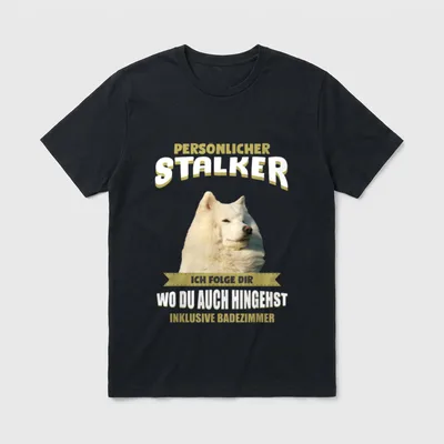 Samojeden Samojede Hund T-Shirt 0043 – Klassisches T-Shirt in Schwarz