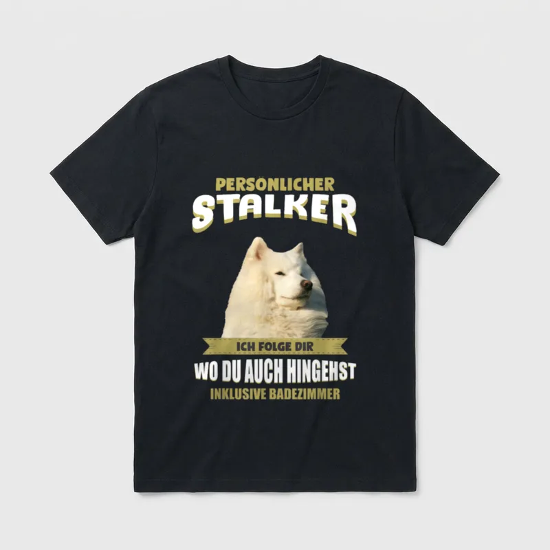 Samojeden Samojede Hund T-Shirt 0043 – Klassisches T-Shirt in Schwarz