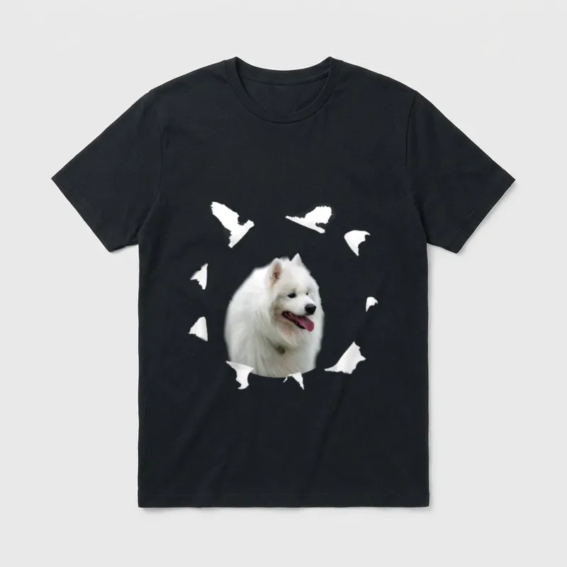 Samojeden Samojede Hund T-Shirt 0044 – Klassisches T-Shirt in Schwarz