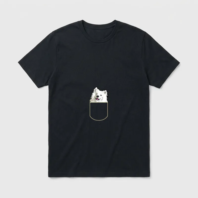 Samojede In Der Brusttasche T-Shirt – Klassisches T-Shirt in Schwarz