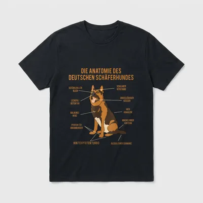 Deutscher Schäferhund Witzige Anatomie T-Shirt – Klassisches T-Shirt in Schwarz