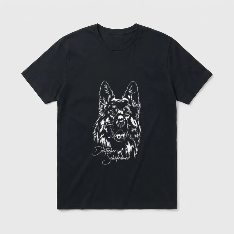 Deutscher Schäferhund langhaar Hund T-Shirt – Klassisches T-Shirt in Schwarz