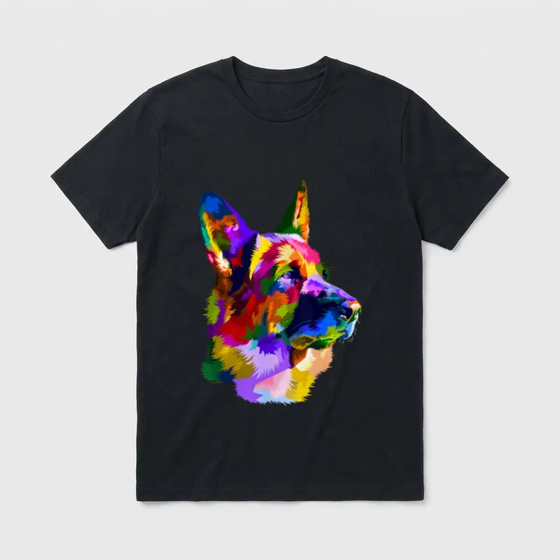 Deutscher Schäferhund Pop Art T-Shirt – Klassisches T-Shirt in Schwarz