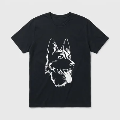 Porträt Deutscher Schäferhund T-Shirt – Klassisches T-Shirt in Schwarz