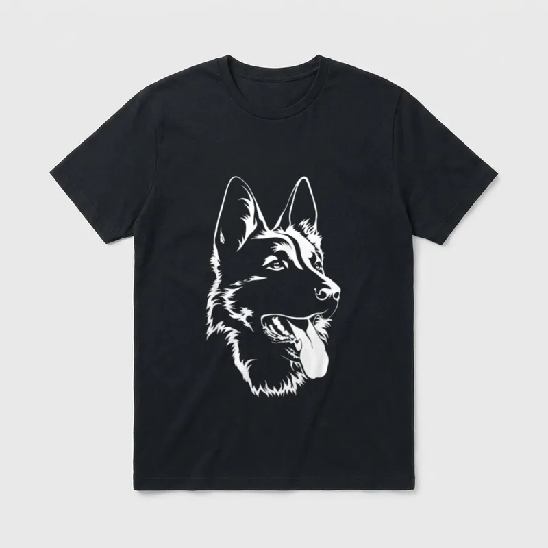Porträt Deutscher Schäferhund T-Shirt – Klassisches T-Shirt in Schwarz