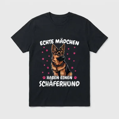 Schäferhund Hund Echte Mädchen T-Shirt – Klassisches T-Shirt in Schwarz