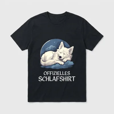 Offizielles Schlafshirt Weißer Schäferhund T-Shirt – Klassisches T-Shirt in Schwarz