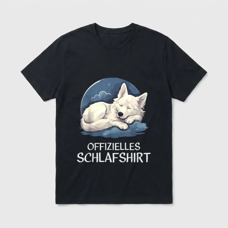 Offizielles Schlafshirt Weißer Schäferhund T-Shirt – Klassisches T-Shirt in Schwarz