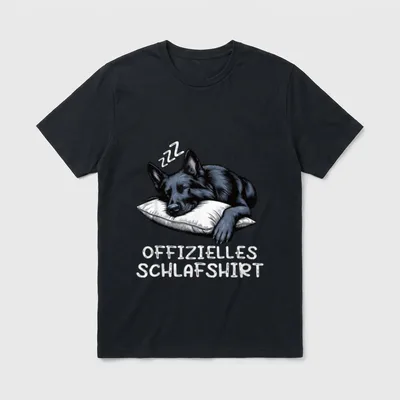 Offizielles Schlafshirt Schwarzer Schäferhund T-Shirt – Klassisches T-Shirt in Schwarz
