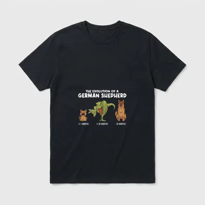 Entwicklung Deutscher Schäferhund Evolution T-Shirt – Klassisches T-Shirt in Schwarz