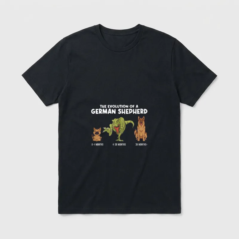 Entwicklung Deutscher Schäferhund Evolution T-Shirt – Klassisches T-Shirt in Schwarz