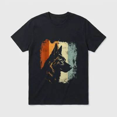 Retro Style Deutscher Schäferhund T-Shirt – Klassisches T-Shirt in Schwarz